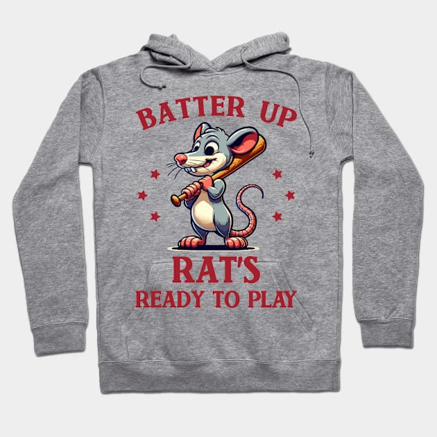 Rat with baseball bat Hoodie by Art_Boys